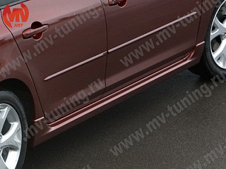 Пороги комплет на Mazda 3 (2004-2009) + УСТАНОВОЧНЫЙ КОМПЛЕКТ