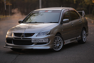 Юбка переднего бампера Mitsubishi Lancer 9 IX в стиле EVO (2003-2009)