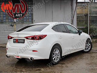 Диффузор заднего бампера var №1(ровный) Mazda 3 BM (2013 - 2019)