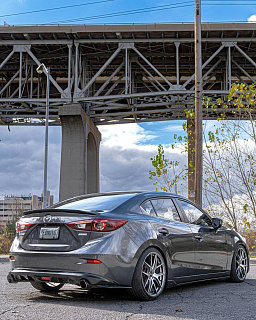 Диффузор заднего бампера var №2(с килями) Mazda 3 BM (2013 - 2019)