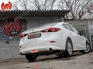 Диффузор заднего бампера var №1(ровный) Mazda 3 BM (2013 - 2019)