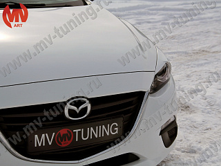 Реснички на фары var №2 Mazda 3 (2013-2016) (для стандартных фар, не подходят на модели с адаптивными фарами) + УСТАНОВОЧНЫЙ КОМПЛЕКТ