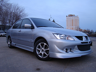 Юбка переднего бампера Mitsubishi Lancer 9 IX в стиле EVO (2003-2009)