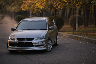 Юбка переднего бампера Mitsubishi Lancer 9 IX в стиле EVO (2003-2009)