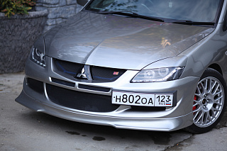 Крепление гос. номера в стиле EVO текстурный пластик Mitsubishi Lancer IX (2003-2009)