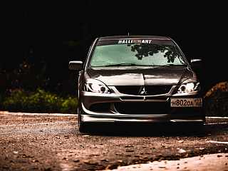 Юбка переднего бампера Mitsubishi Lancer 9 IX в стиле EVO (2003-2009)