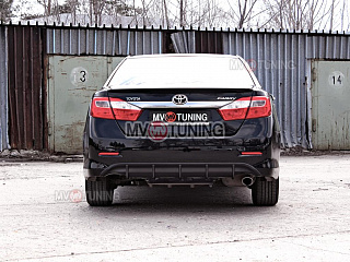 Диффузор заднего бампера var №2 Toyota Camry V50 (2012-2014) текстурный пластик