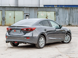 Диффузор заднего бампера var №1(ровный) Mazda 3 BM (2013 - 2019)