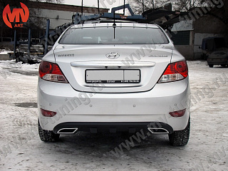 Диффузор заднего бампера var №2 (текстурный пластик) Hyundai Solaris(2010-2013)