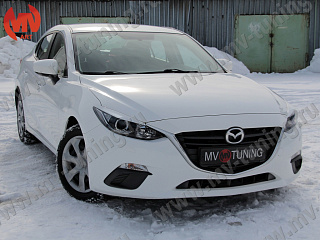 Реснички на фары var №2 Mazda 3 (2013-2016) (для стандартных фар, не подходят на модели с адаптивными фарами) + УСТАНОВОЧНЫЙ КОМПЛЕКТ