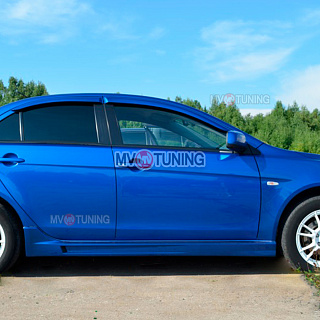 Пороги RPM на Mitsubishi Lancer X (2007-2016) + УСТАНОВОЧНЫЙ КОМПЛЕКТ