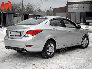 Диффузор заднего бампера var №2 (текстурный пластик) Hyundai Solaris(2010-2013)
